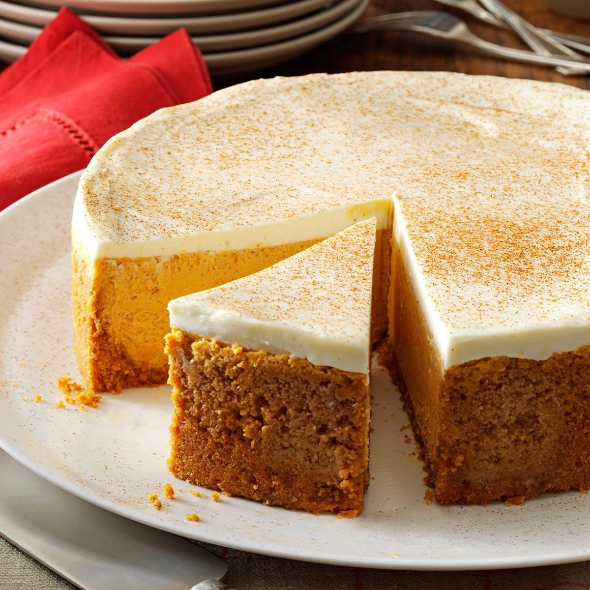 Arkansas: Pumpkin Cheesecake with Sour Cream Topping		