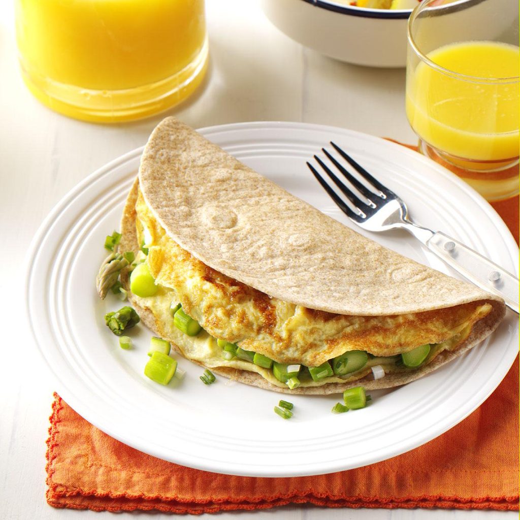 Asparagus Omelet Tortilla Wrap