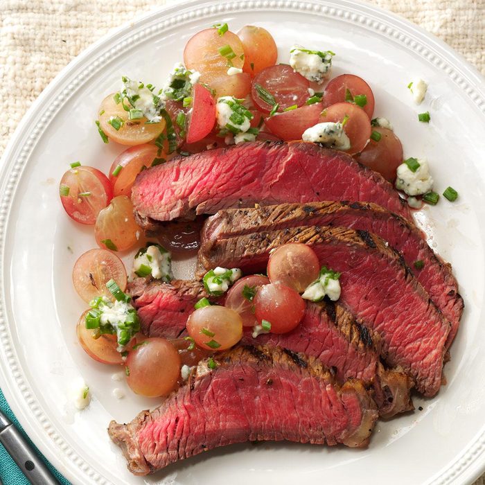 Balsamic Steak with Red Grape Relish