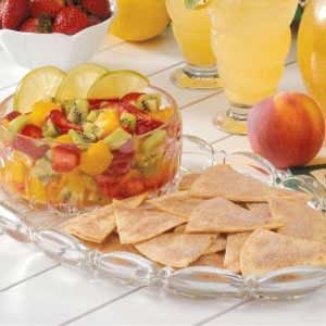 Tangy Fruit Salsa with Cinnamon Chips