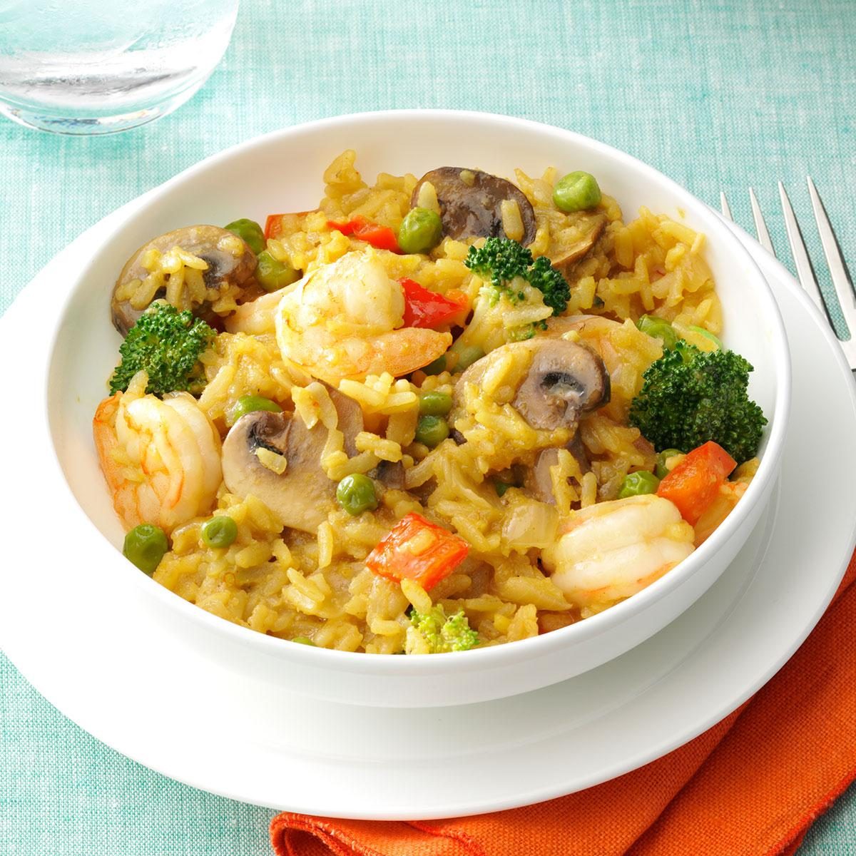 Shrimp & Broccoli Brown Rice Paella
