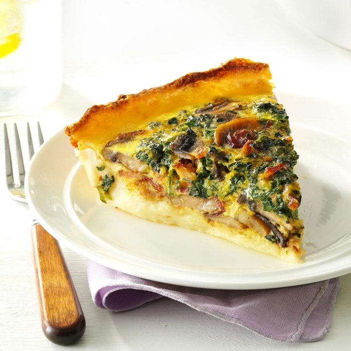 Spinach Quiche with Potato Crust