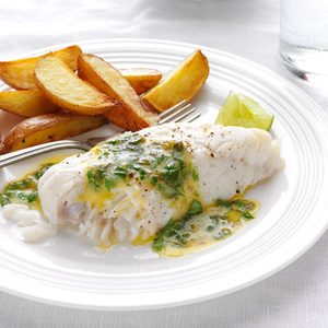 Haddock with Lime-Cilantro Butter