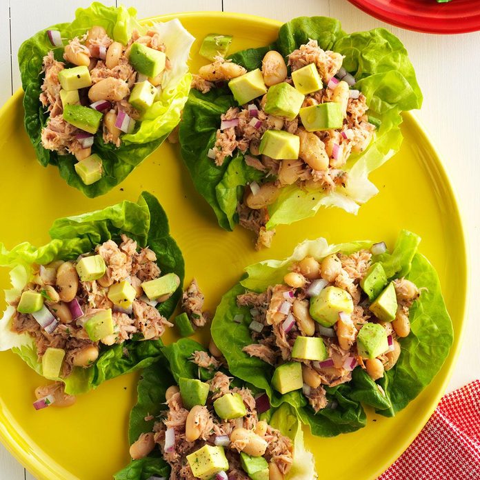 Tuna and White Bean Lettuce Wraps