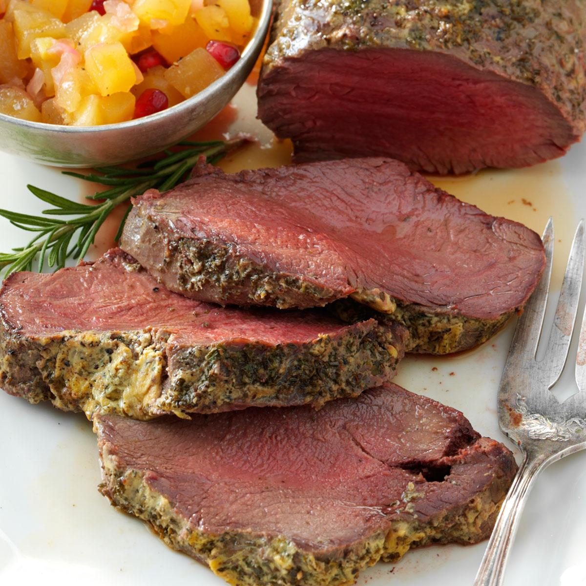 Beef Tenderloin with Pomegranate Chutney