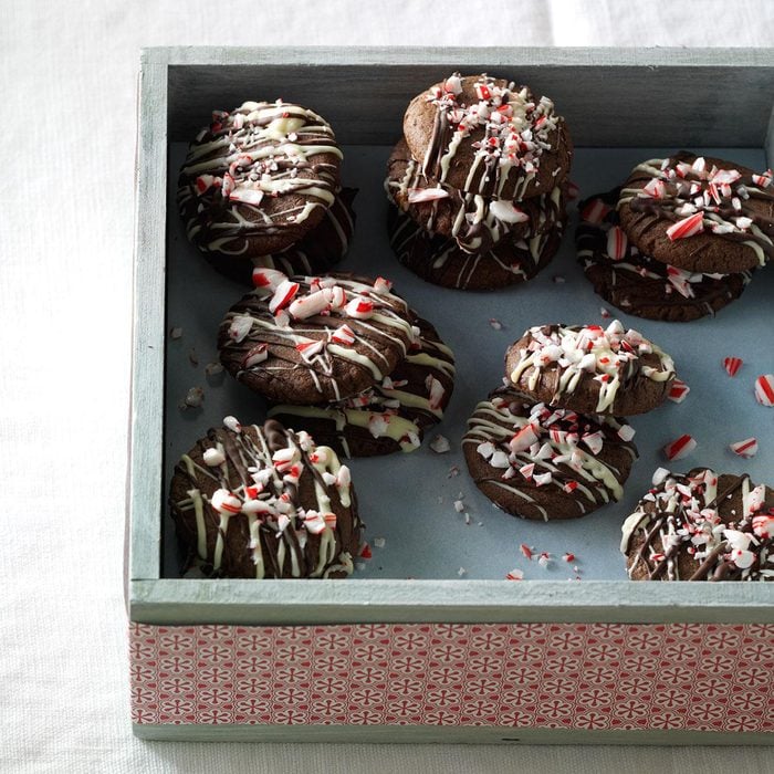 Triple Chocolate Candy Cane Cookies