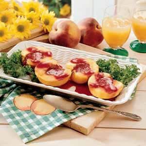 Grilled Peaches with Berry Sauce