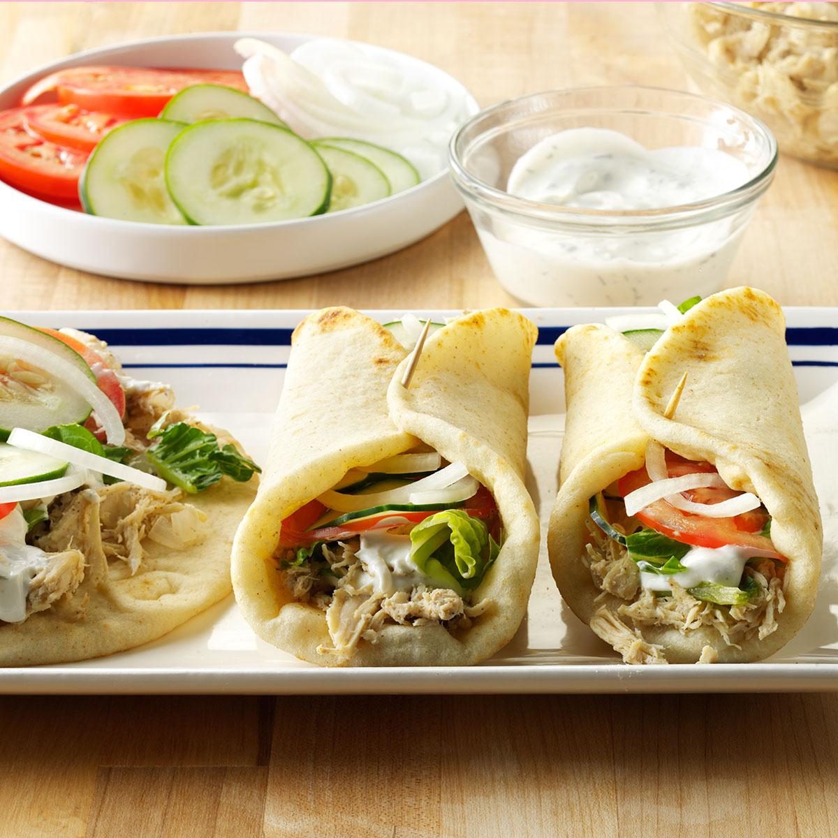 Shredded Chicken Gyros