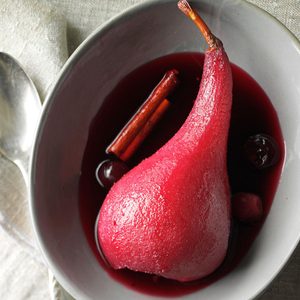 Red Wine & Cranberry Poached Pears