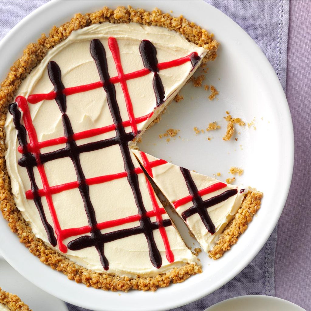 Red, White and Blueberry Ice Cream Pie with Granola Crust
