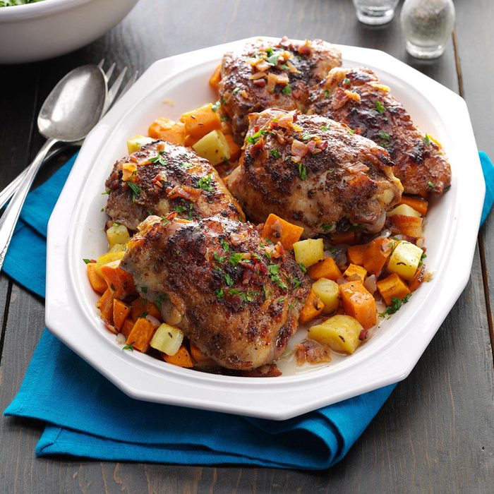 Balsamic Roasted Chicken Thighs with Root Vegetables