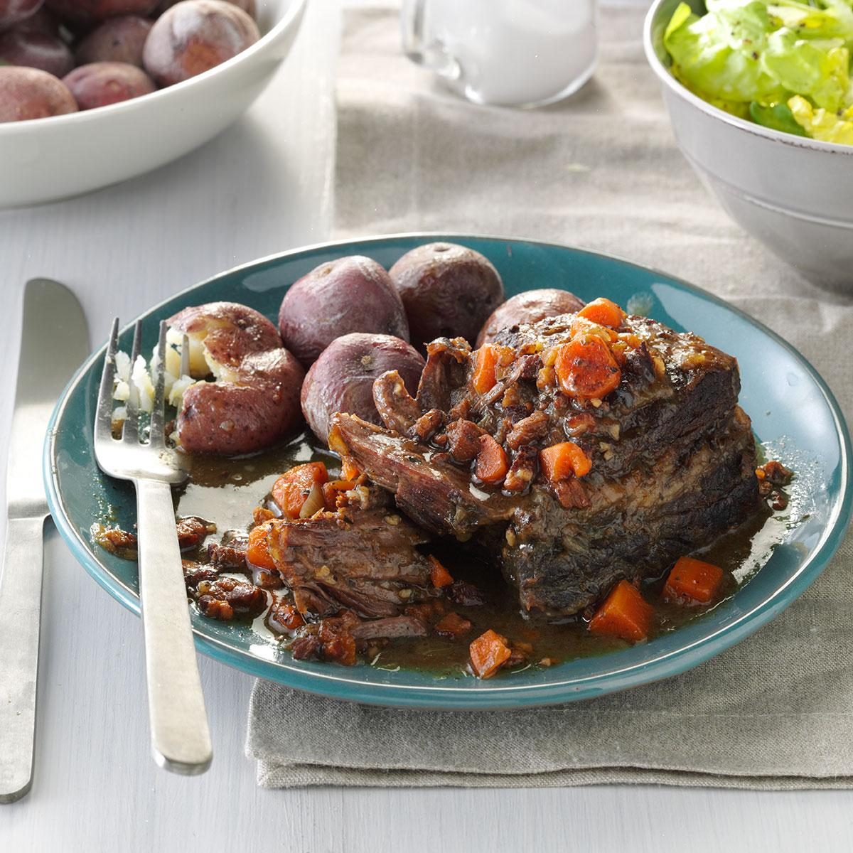 Connecticut: Slow-Cooked Short Ribs with Salt-Skin Potatoes