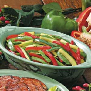 Grilled Peppers and Zucchini for Two