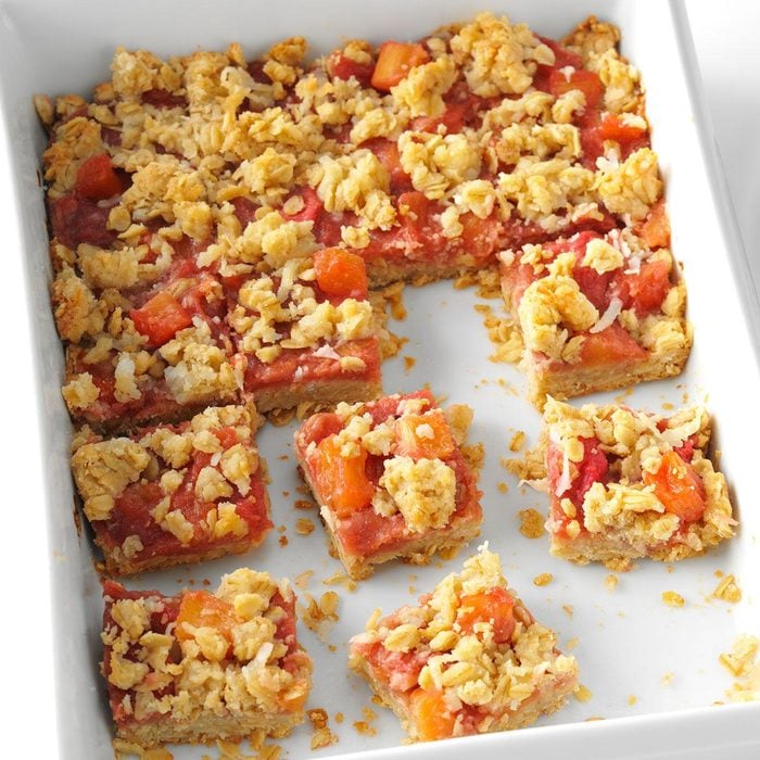 Coconut-Pineapple Rhubarb Bars