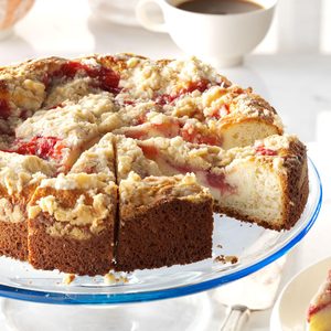 Rhubarb and Strawberry Coffee Cake