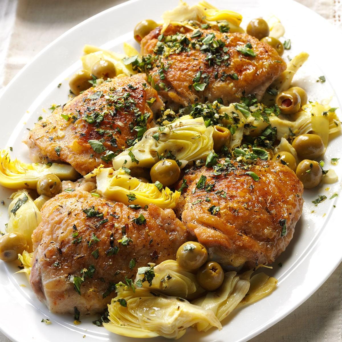  Double-Duty Chicken with Olives & Artichokes