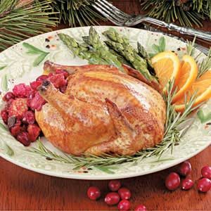 Cornish Hens with Cranberry Stuffing