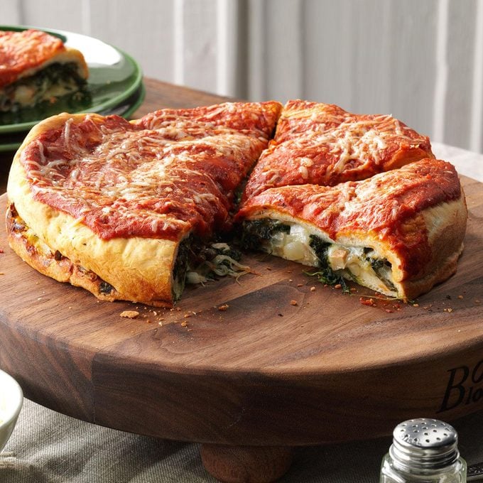Day 8: Spinach-Stuffed Pizza