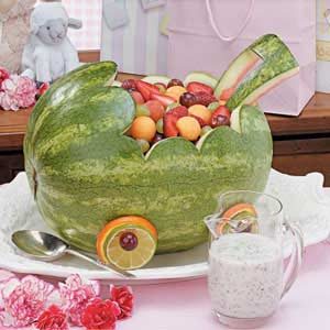 baby carriage watermelon basket