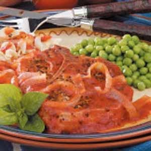 Pork Chops with Pizza Sauce