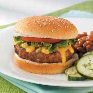 Turkey Burgers with Jalapeno Cheese Sauce