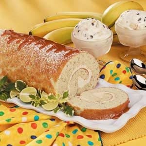 Caramel Banana Cake Roll