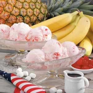 Homemade Banana Split Ice Cream