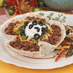 Taco Salad with Baked Shells
