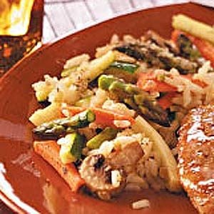 Asparagus and Mushroom Rice Medley