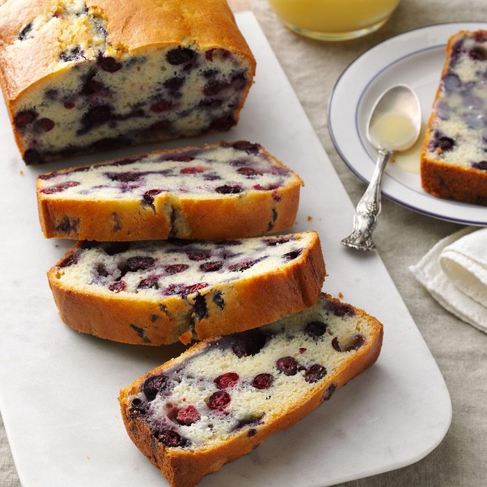 Blueberry Quick Bread with Vanilla Sauce