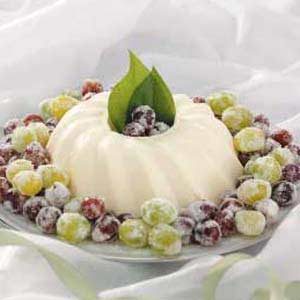French Cream with Sugared Grapes