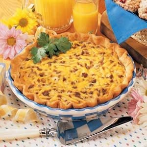 Beef and Cheddar Quiche