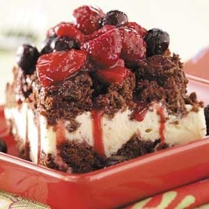 Hot Berries ‘n’ Brownie Ice Cream Cake
