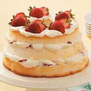 Strawberry-Banana Angel Torte