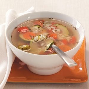 Garden Vegetable Rice Soup