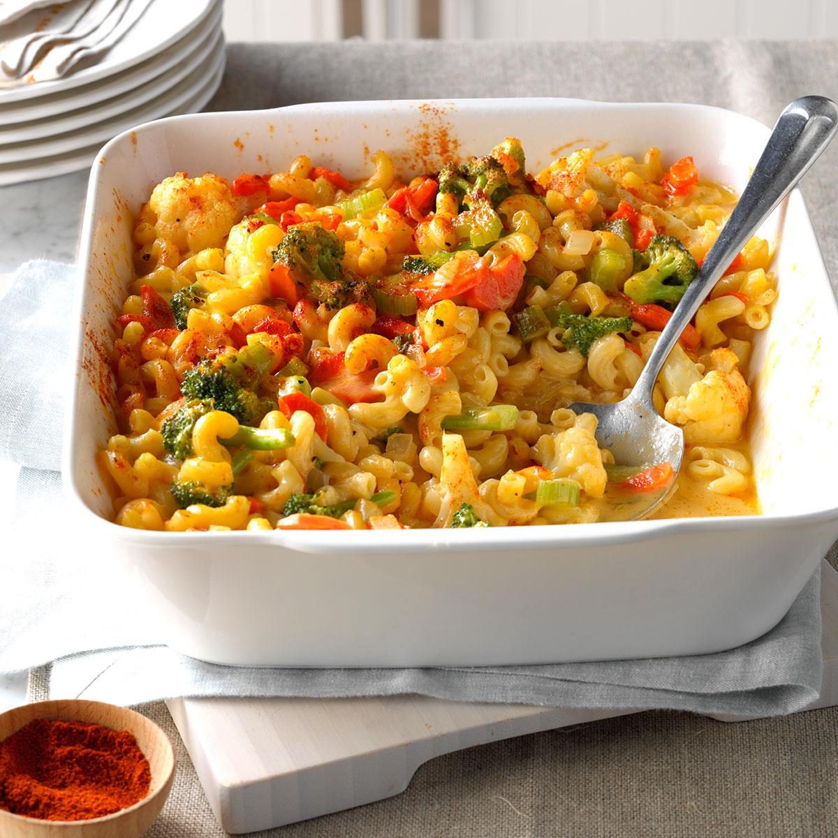 BAKED MACARONI AND CHEESEWITH VEGETABLES RECIPE