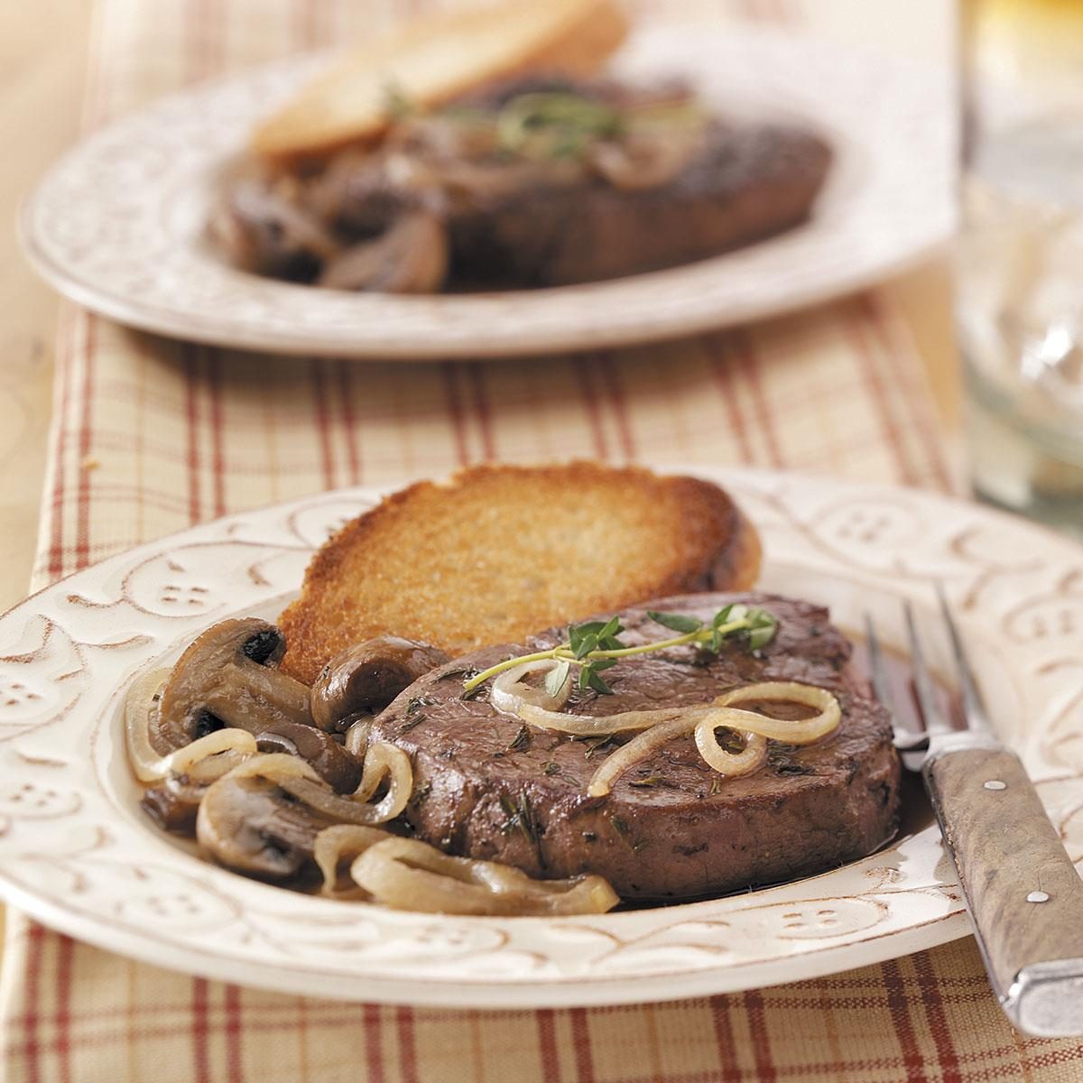 Steaks with French Onion Sauce