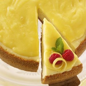 Golden-Glazed Lemon Cheesecake
