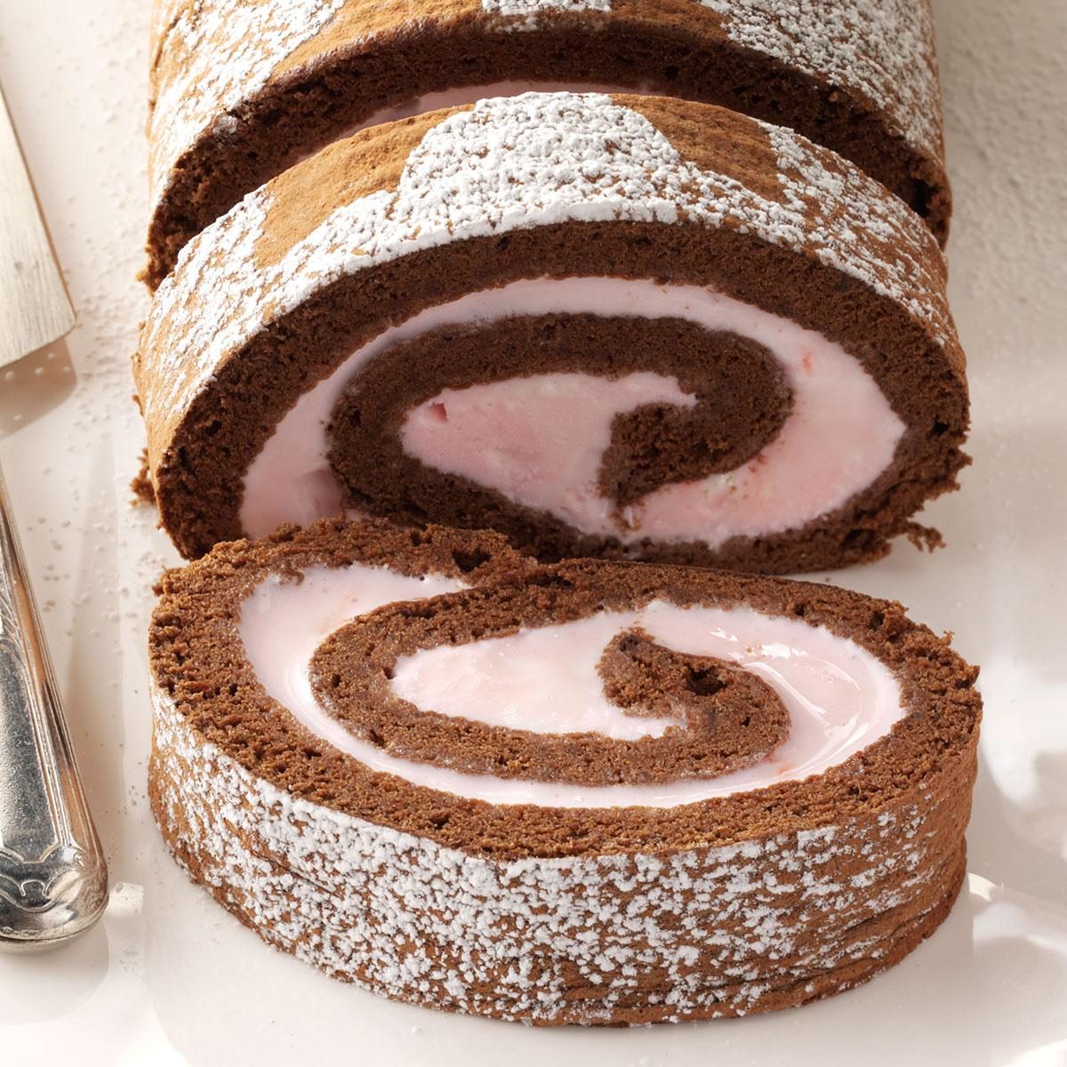 Chocolate & Peppermint Ice Cream Roll