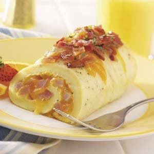 Ham and Cheese Omelet Roll