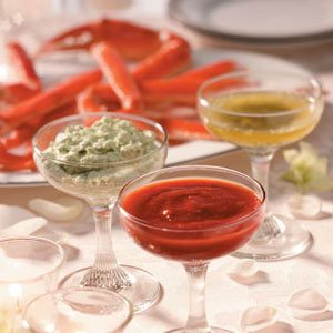 Snow Crab Legs with Dipping Sauces