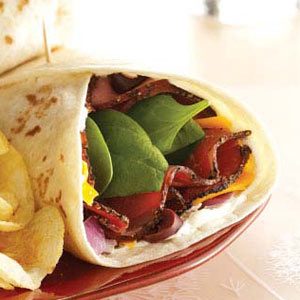 Spinach Pastrami Wraps