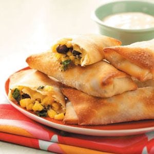 Spinach & Black Bean Egg Rolls