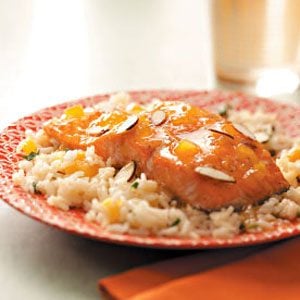 Apricot-Glazed Salmon with Herb Rice
