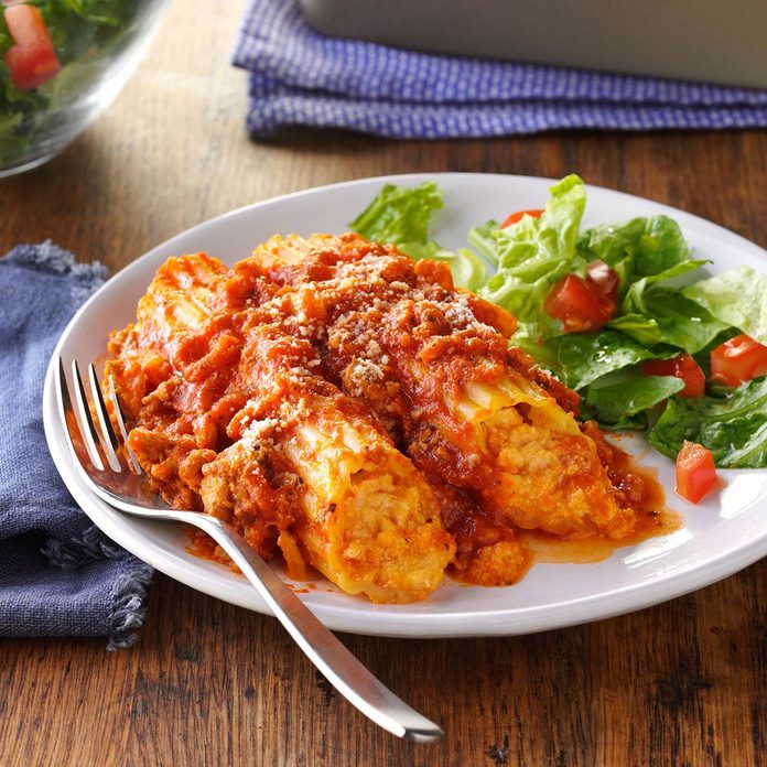 Three-Cheese Turkey Manicotti