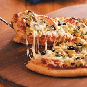 Grilled Artichoke-Mushroom Pizza