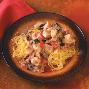 Mediterranean Chicken with Spaghetti Squash
