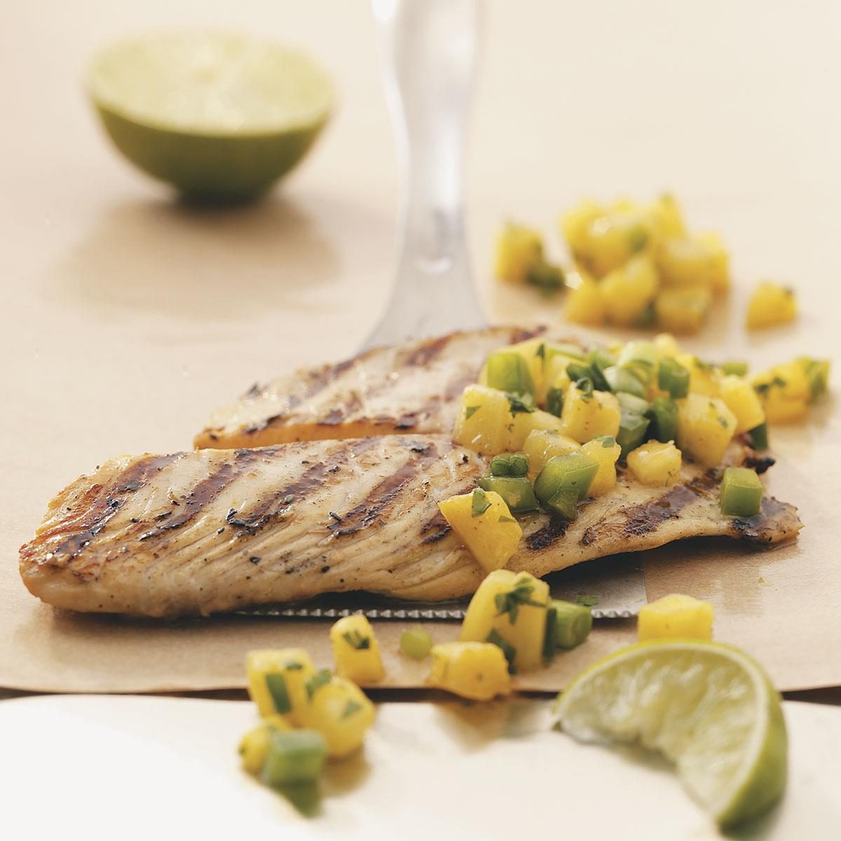 Grilled Tilapia with Pineapple Salsa for 2