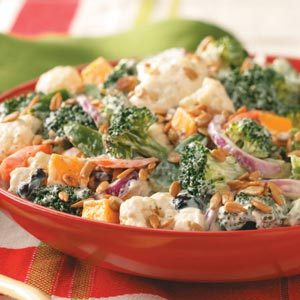 Festive Broccoli-Cauliflower Salad