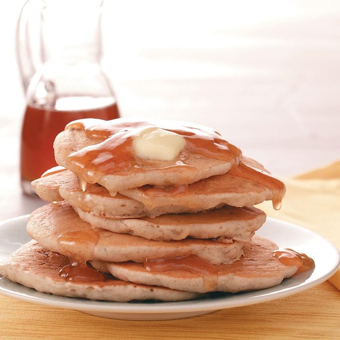 Sweet Apple Pancakes with Cider Syrup